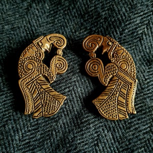 Odin&#39;s raven brooches Hugin and Munin , Viking Amulet
