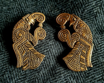 Odin&#39;s raven brooches Hugin and Munin , Viking Amulet