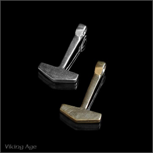 Simple Silver Viking Amulet Thor Hammer Mjolnir Pendant From