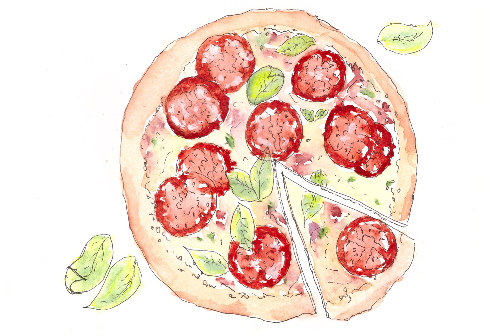 Рисуем пиццу с детьми пошагово