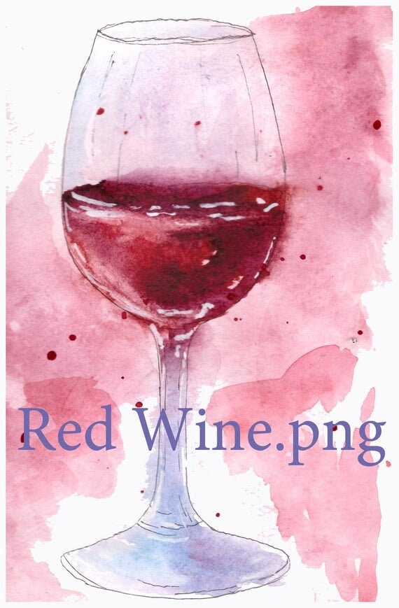 Watercolor Red Wine Clipart Watercolor Wine Glass Clipart Etsy