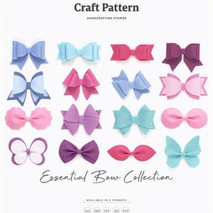 Essential Bow SVG Bundle, Bow Collection SVG, Bows SVG, Bow Templates, Hair Bow pdf, Silhouette Cut Files, Cricut Cut Files / FT00295