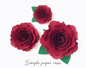 Download Paper Rose Svg Etsy