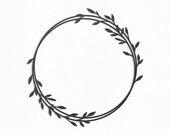 Monogram Wreath Svg Etsy