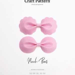 ピンチ ボウ テンプレート SVG、ボウ SVG、ボウ テンプレート、ヘア ボウ テンプレート、シルエット カット ファイル、Cricut カット ファイル / FT00255