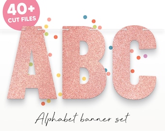 Alphabet Banners SVG, Bunting SVG, DIY Custom Banners, Party Decorations, Wedding svg, Silhouette Cut Files, Cricut Cut Files / FT00415