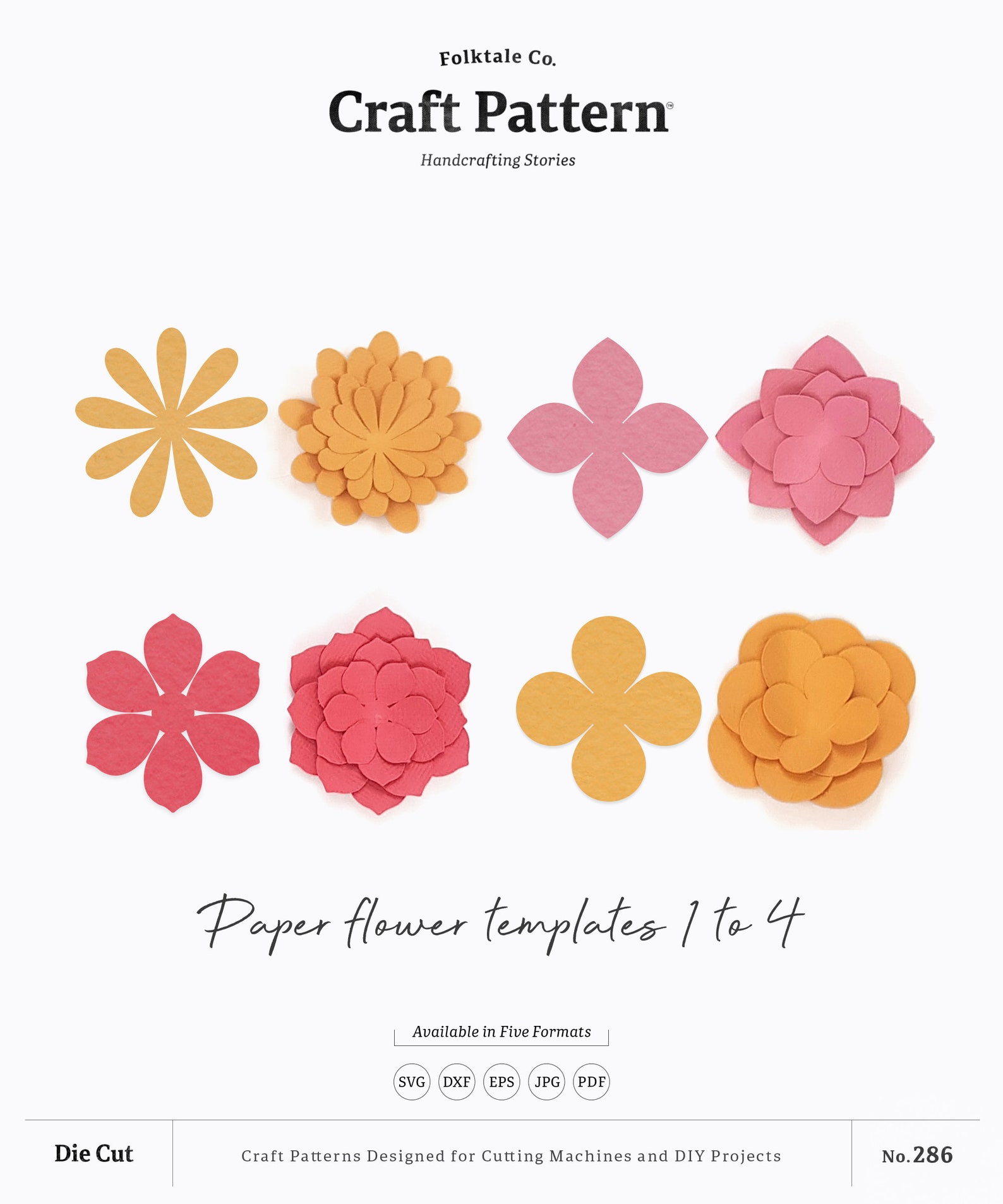 Small Paper Flower Templates SVG Paper Flowers SVG DIY Paper Etsy