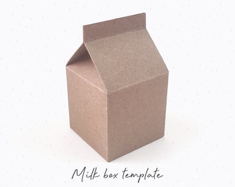 小さなミルク ボックス テンプレート SVG、ギフト ボックス SVG、パーティーの記念品ボックス SVG、結婚式の記念品、ボックス テンプレート、シルエット カット ファイル Cricut カット ファイル / FT00325