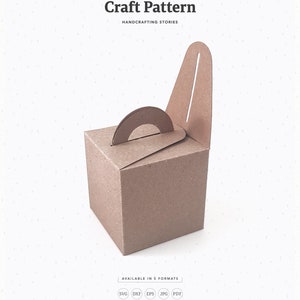 Handle Gift Box Layout Box With Handle Template SVG, Gift Box SVG, Favor Box SVG, Wedding ...