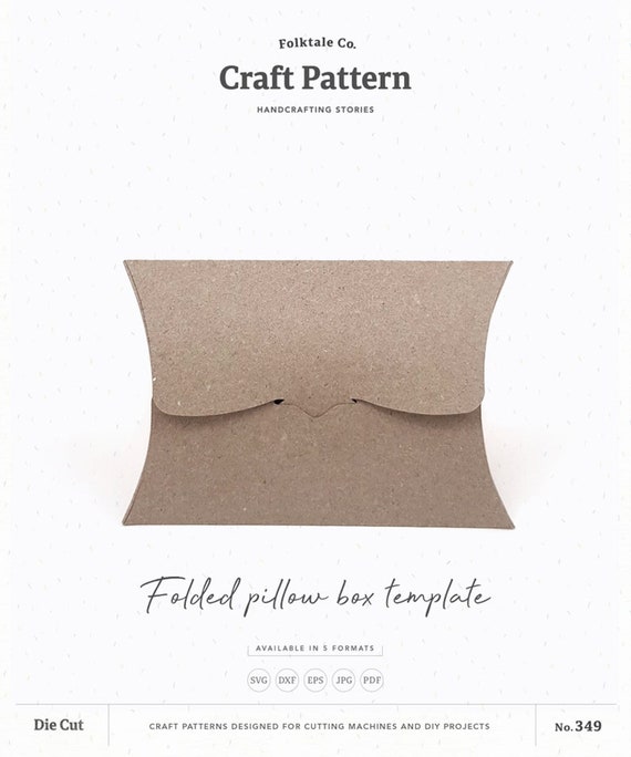 Download Folded Pillow Box Template Svg Gift Box Svg Favor Box Svg Etsy