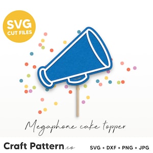 Megafoon Cake Topper SVG, Sport SVG, DIY Party Decorations, Party svg, Silhouette Cut Files, Cricut Cut Files / FT00488