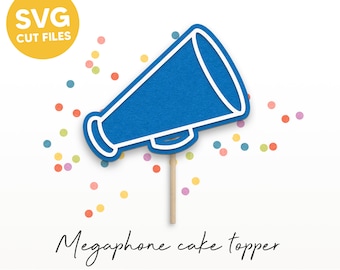 Megaphone Cake Topper SVG, Sports SVG, DIY Party Decorations, Party svg, Silhouette Cut Files, Cricut Cut Files / FT00488