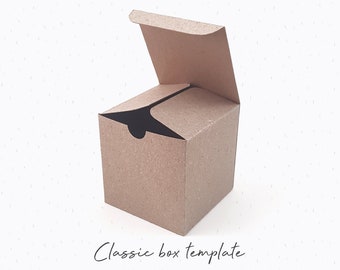 Classic Box Template SVG, Gift Box SVG, Party Favor Box SVG, Wedding Favor, Box Template, Silhouette Cut Files, Cricut Cut Files / FT00324