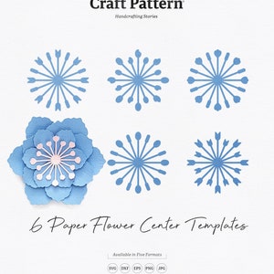 Paper Flower Center Templates SVG, Paper Flower Centers SVG, Giant Paper Flower Cut File, Silhouette Cut Files, Cricut Cut Files / FT00304