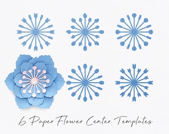 Paper Flower Center Templates SVG, Paper Flower Centers SVG, Giant Paper Flower Cut File, Silhouette Cut Files, Cricut Cut Files / FT00304