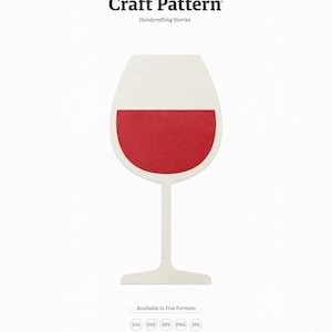Modello artigianale di vetro di vino in formato SVG, SVG di vino rosso, vino SVG, File di taglio vino, matrimonio Clipart, Silhouette file di taglio, taglio Cricut Files / FT00205