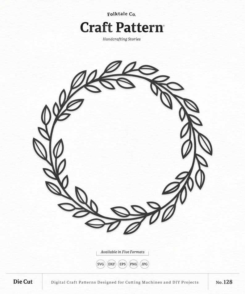 Download Wreath SVG Craft Pattern Leaf Wreath SVG Monogram Frame SVG | Etsy