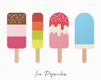 Ice Popsicle SVG Craft Pattern, Ice Lolly SVG, Ice Cream SVG, Summer Clipart, Silhouette Cut Files, Cricut Cut Files / FT00302