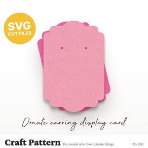Papercut Earring Cards Template. Earring Display SVG