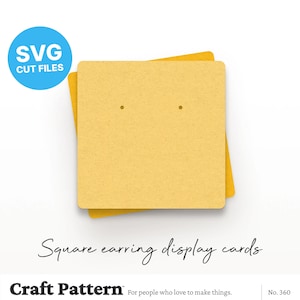 Quadratische Ohrringe Display Karten SVG, Ohrring Karten SVG, Schmuck Display Template, Silhouette Cut Files, Cricut Files / FT00360