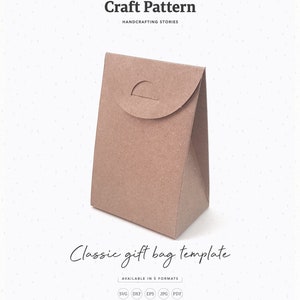 Klassische Geschenk Tasche Vorlage SVG, Tasche SVG, Gastgeschenk Box SVG, Hochzeit Gastgeschenk, Box Vorlage, Silhouette geschnitten Dateien, Cricut geschnitten Dateien / FT00333