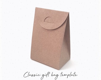 Classic Gift Bag Template SVG, Bag SVG, Party Favor Box SVG, Wedding Favor, Box Template, Silhouette Cut Files, Cricut Cut Files / FT00333
