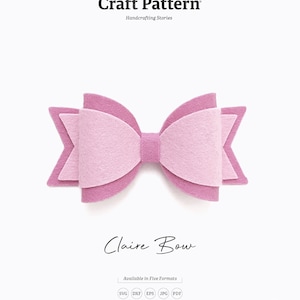 Claire Bow modèle SVG, noeud SVG, modèle de noeud, modèle de noeud de cheveux, silhouette coupe fichiers, Cricut coupe fichiers/FT00271
