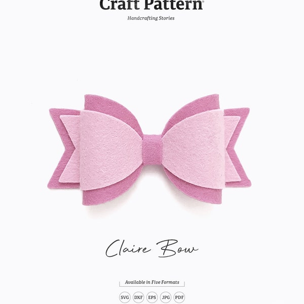 Claire Bow Template SVG, Bow SVG, Bow Template, Hair Bow Template, Silhouette Cut Files, Cricut Cut Files / FT00271