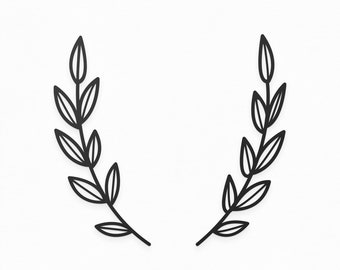Laurel Leaves SVG, Laurel Wreath Sublimation, Laurel SVG, Monogram SVG, Wreath Clipart, Silhouette Cut Files, Cricut Cut Files / FT00129