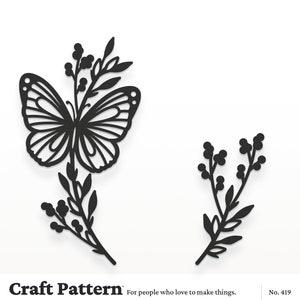 Butterfly Border SVG, Butterfly SVG, Monogram SVG, Flower Svg, Wreath Clipart, Silhouette Cut Files, Cricut Cut Files / FT00419