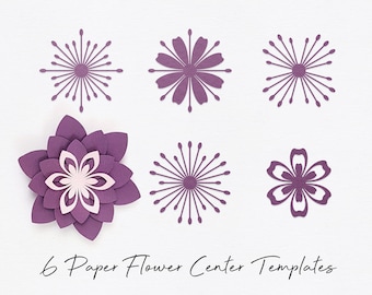 Paper Flower Center Templates SVG, Paper Flower Centers SVG, Giant Paper Flower Cut File, Silhouette Cut Files, Cricut Cut Files / FT00303