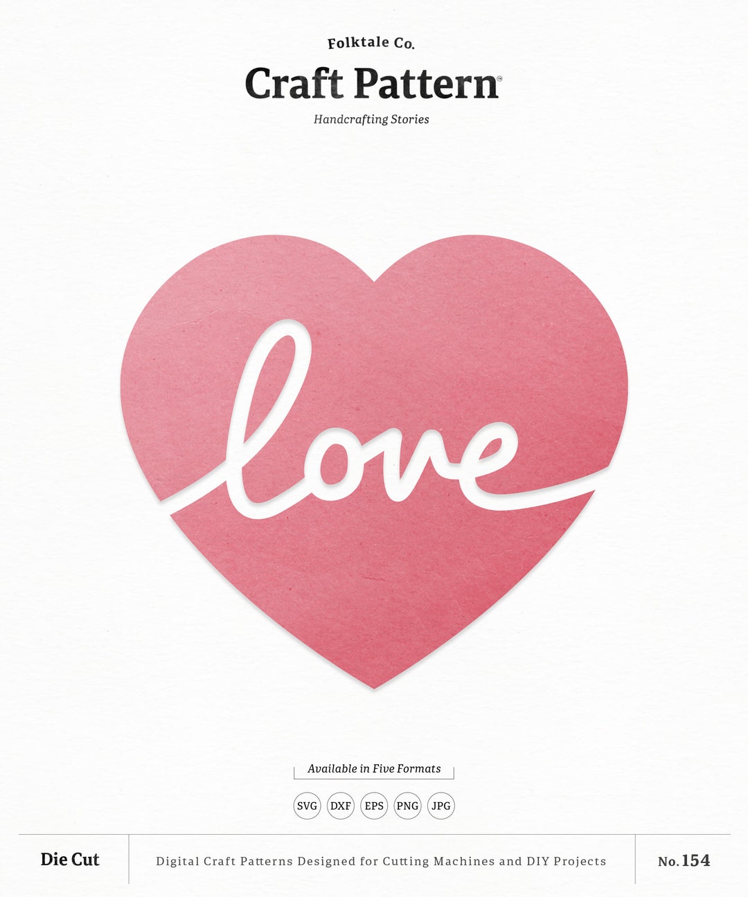 Love Heart SVG Craft Pattern, Valentines SVG, Love SVG, Heart Cut File ...
