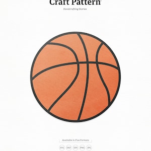 Basketball SVG Craft Pattern, Basketball SVG, Sports SVG, Basketball Clipart, Silhouette Cut Files, Cricut Cut Files / FT00148