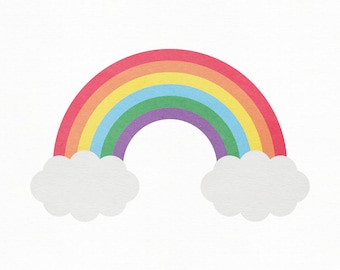 Rainbow SVG Craft Pattern,  Clouds SVG, Weather SVG, Rainbow Cut File, Rainbow Clipart, Silhouette Cut Files, Cricut Cut Files / FT00215