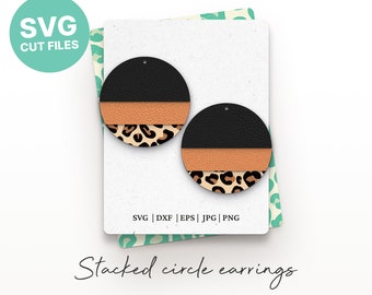 Stacked Circle Earrings SVG, Earring Template, Glowforge SVG, Laser Cut Files, Silhouette Cut Files, Cricut Cut Files / FT00190