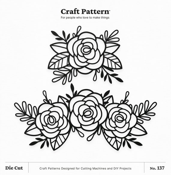 Rose Svg Silhouette Flower Cricut Clipart Png Stencil