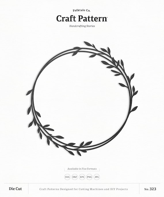 Download Wire Wreath Svg Craft Pattern Leaf Wreath Svg Monogram Frame Etsy