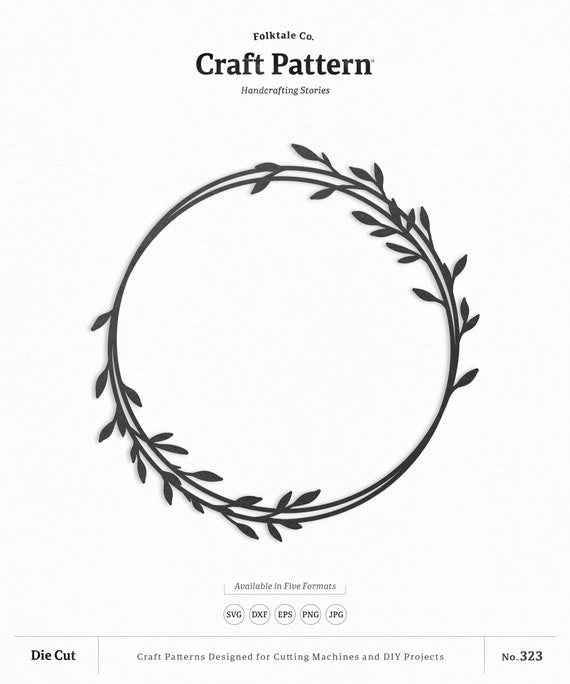 Download Wire Wreath Svg Craft Pattern Leaf Wreath Svg Monogram Frame Etsy