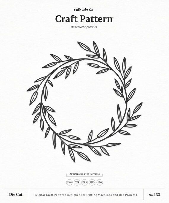 Download Floral Wreath Svg Craft Pattern Leaf Wreath Svg Flower Svg Etsy