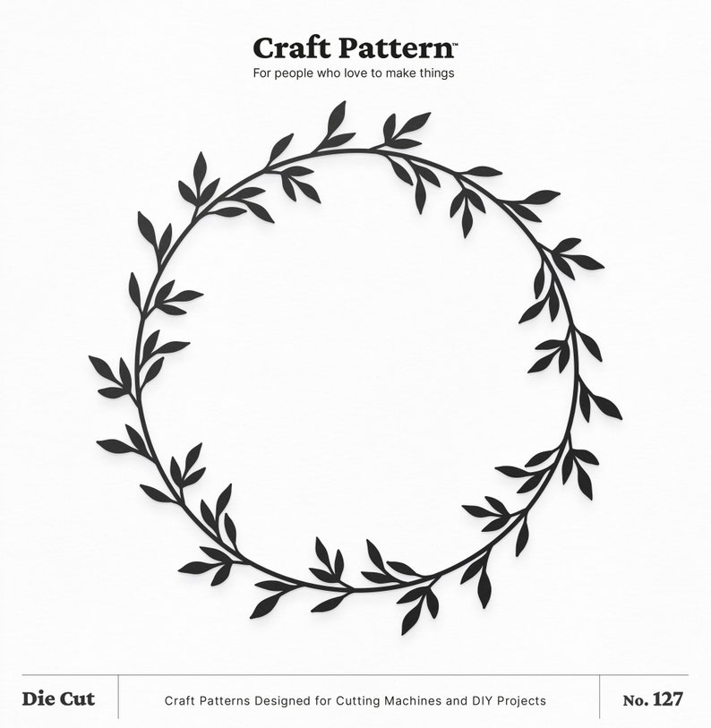 Klassisk krans SVG, kranssublimering, monogramram SVG, kransclipart, krans PNG, silhuettklippfiler, Cricut-klippfiler / FT00127 bild 1