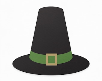 Pilgrim Hat SVG, Pilgrim Hat Sublimation,  Thanksgiving SVG, Thanksgiving Clipart, Silhouette Cut Files, Cricut Cut Files / FT00125