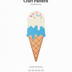 Ice Cream Cone SVG Craft Pattern, Ice Cream SVG, Summer SVG, Ice Cream Clipart, Silhouette Cut Files, Cricut Cut Files / FT00211