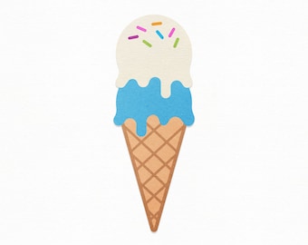 Ice Cream Cone SVG Craft Pattern, Ice Cream SVG, Summer SVG, Ice Cream Clipart, Silhouette Cut Files, Cricut Cut Files / FT00211