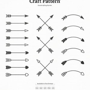 Arrows SVG Craft Pattern,  Arrow Bundle SVG Cut File, Crossed Arrows SVG, Arrow Clipart, Silhouette Cut Files, Cricut Cut Files / FT00194