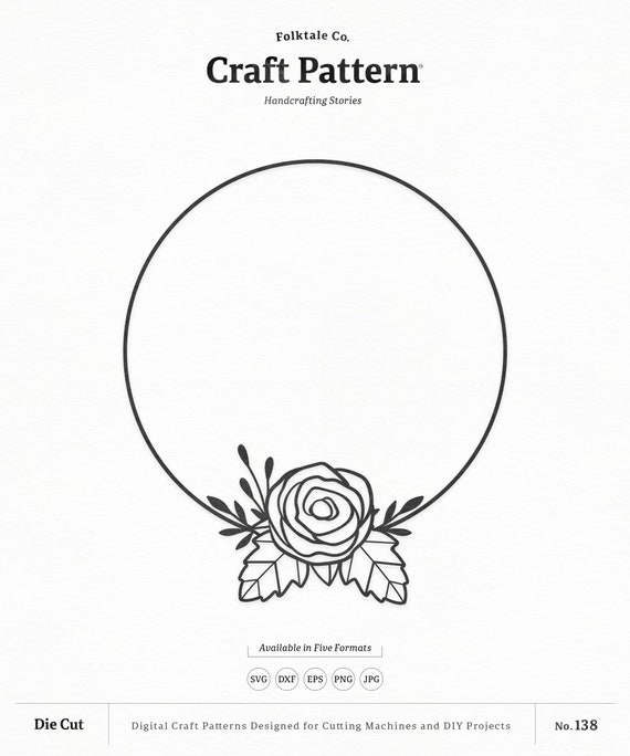 Download Rose Wreath Svg Craft Pattern Floral Svg Flower Svg Wreath Etsy