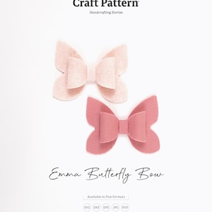 Emma Butterfly Bow Template SVG, Bow SVG, Bow Template, Hair Bow Template, Silhouette Cut Files, Cricut Cut Files / FT00320