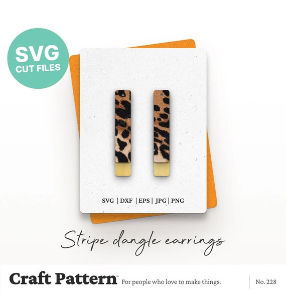 Stripe Dangle Earrings SVG, Earring SVG, Earring Template, Glowforge SVG, Laser Cut Files, Silhouette Cut Files, Cricut Cut Files / FT00228