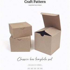 Plantillas de caja clásica SVG, Caja de regalo SVG, Caja de favor de fiesta SVG, Favor de boda, Plantilla de caja, Archivos de corte de silueta, Archivos de corte Cricut / FT00347