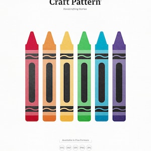 Crayons SVG Craft Pattern, School SVG, Teacher SVG, Crayons Cut File, Crayon Clipart, Silhouette Cut Files, Cricut Cut Files / FT00178