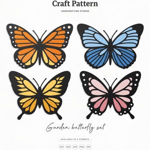 Paquet de SVG de papillon, butterfly wall art SVG, modèle de papillon de papier, clipart de papillon, fichiers de coupe de silhouette, fichiers de coupe de cricut / FT00370